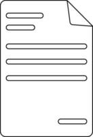 Black line art blank document. vector