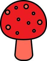 Illustration of a mushroom in red color. vector