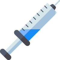 Flat style Syringe icon in blue and grey color. vector