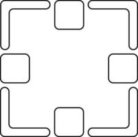 Flat style black line art camera portrait mode. vector