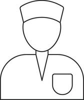 personaje de negro línea Arte sin rostro enfermero. vector