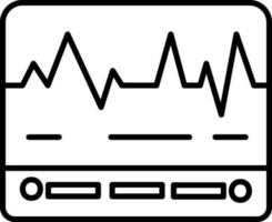 Illustration of ECG Machine icon in thin line art. vector