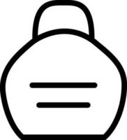 Line art Kettlebell icon in flat style. vector