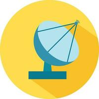 Satellite dish icon in blue color on yellow background. vector