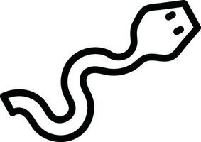 línea Arte serpiente icono en plano estilo. vector