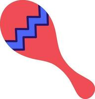 Isolated Maracas icon in red and blue color. vector