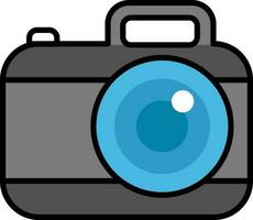 Digital Camera icon in blue and gray color. vector