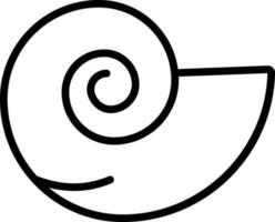 Snail shell icon in black line art. vector