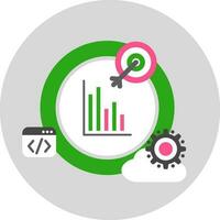 Business or Web Development with Infographic Chart, Cloud setting and Target icon in flat style. vector
