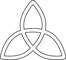 Triquetra Icon or Symbol in Black Line Art. vector