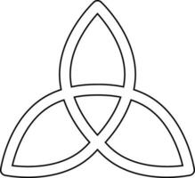 Triquetra Icon or Symbol in Black Line Art. vector