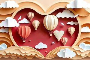 paper cut style with cute flying Original. photo