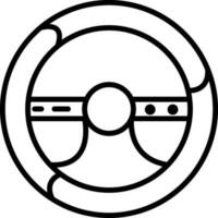 Flat Style Steering Wheel icon in Line Art. vector