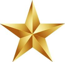 Vector illustration of golden paper origami star.