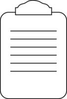 Clipboard icon with paper in stroke for office concept. vector