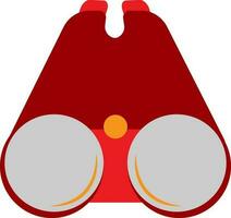 Red and grey binocular in flat style. vector