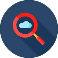 Cloud Search icon in flat style. vector