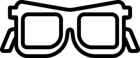 Black line art illustration of Goggles icon. vector