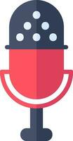 Red and Blue Microphone Icon on White Background. vector