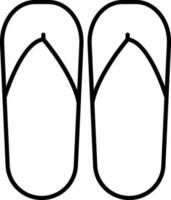 chanclas o zapatilla icono en línea Arte. vector