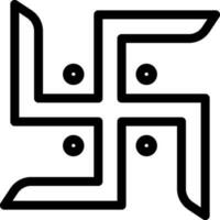 Flat style Swastika icon in line art. vector