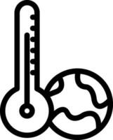 Global warming icon in thin line art. vector