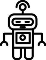 Flat style Robot icon in line art. vector