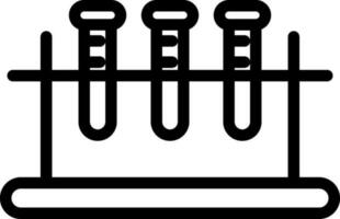 Test tube stand icon in black line art. vector