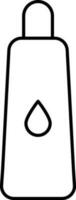 Drop on cosmetic bottle icon in line art. vector