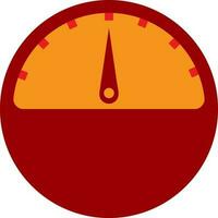 Speedometer in red and orange color. vector