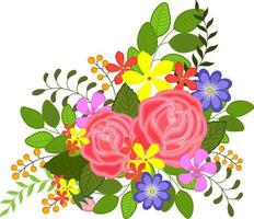 Collection of flower and leave in floral design. vector