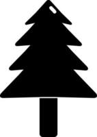 Flat style illustration of black christmas tree. vector