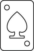 Flat style spade in playing card. vector