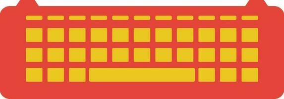 Flat style orange and yellow keyboard icon. vector