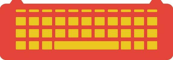 Flat style orange and yellow keyboard icon. vector