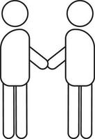 Character of faceless man handshake. vector