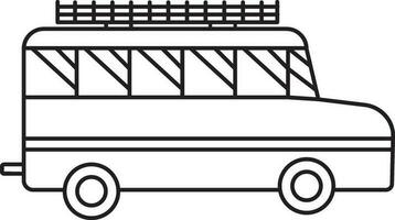 Illustration of stroke style bus icon. vector