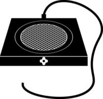 black and white induction cooktop, energy and power concept. vector