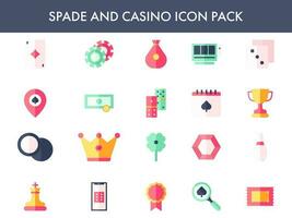 vistoso icono conjunto de pala y casino en blanco antecedentes. vector