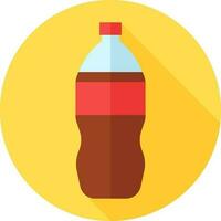 Soft drink bottle icon in red and brown color. vector