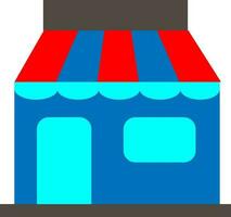 tienda en azul, rojo y gris color. vector