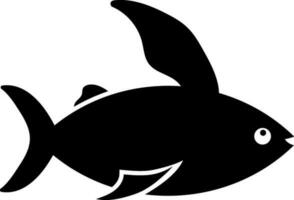 Character of a cute black fish. vector