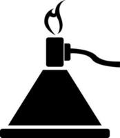 Bunsen burner in black and white color. vector