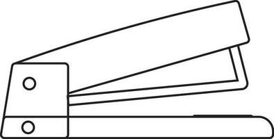 Black line art illustration of stapler. vector