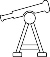 Telescope in black and white color. vector