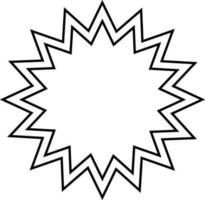 Black line art blank sticker in flat style. vector