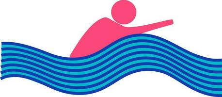 Swimming icon in isolated for olympic game. vector