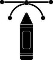 Flat style black and white pen tool. vector