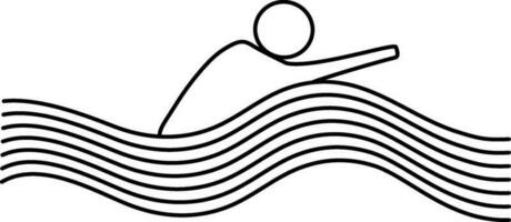 Swimming icon for olympic game in stroke style. vector