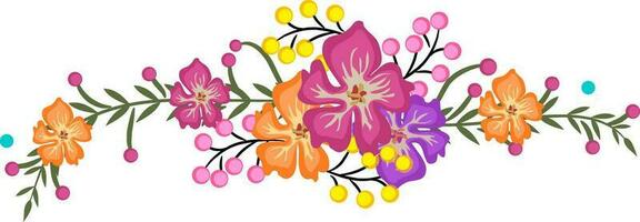 Beautiful colorful flowers with berries. vector